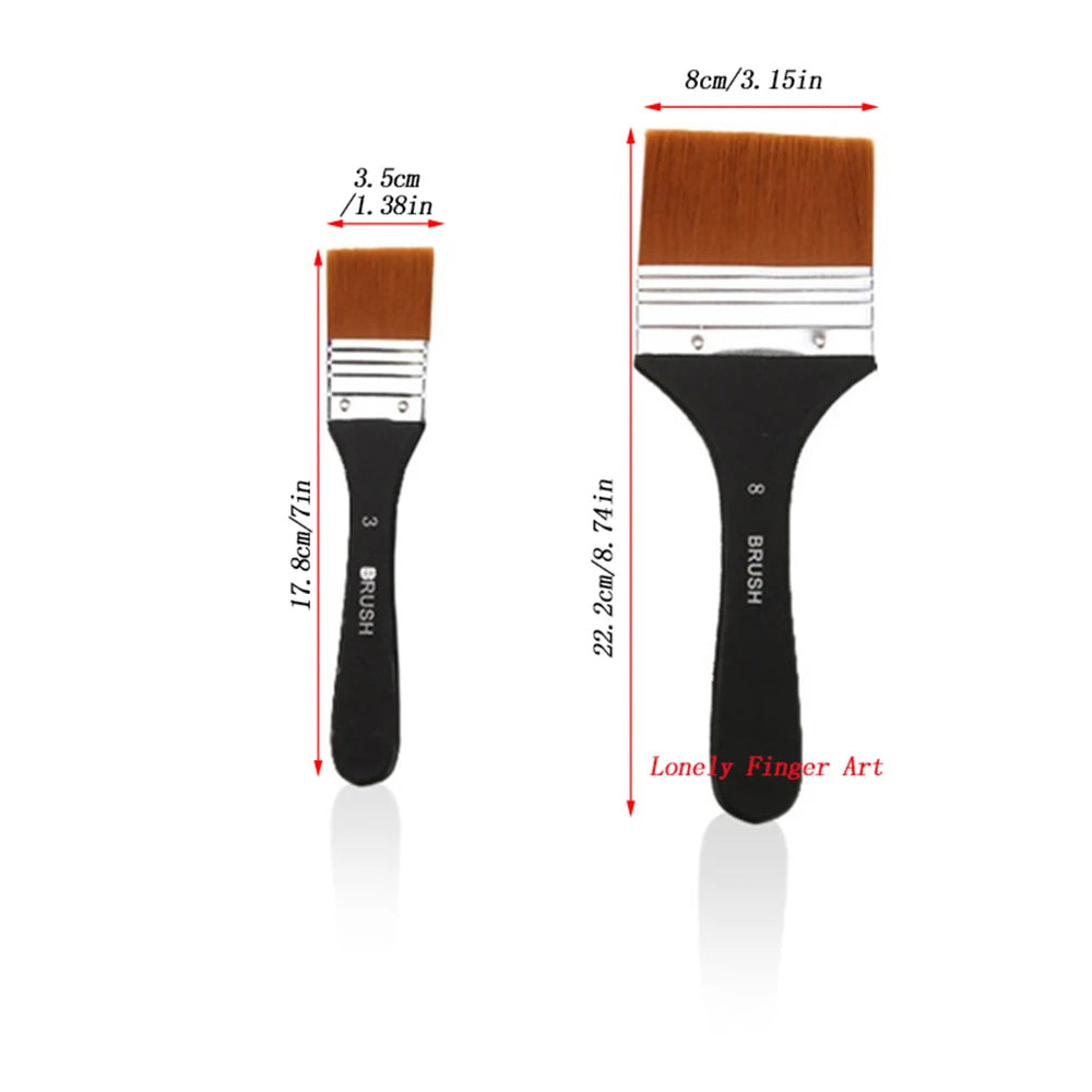 Watercolor Oil Art Paint Brush 7 Sizes Nylon Hair Painting Brushes Set Wood Handles Acrylic Paints Drawing Brush Tools