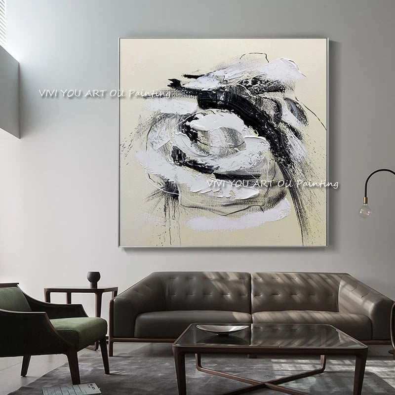 Hot Selling Aritist 100% Handmade Thick Oil Painting Large Abstract Canvas Art Oil Painting for Living Room Wall