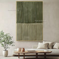 Simple Abstract Artwork Handmade Beige Grass Green Texture Thick Oil Painting on Canvas Original Brown Beige Wall Art Decor