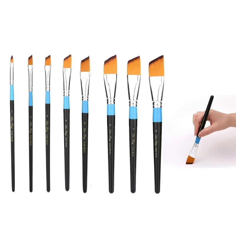 Hand-Painted Nylon Hair Artist Paintbrush for Acrylic and Watercolor, Fine Tip Detail Brush F19E