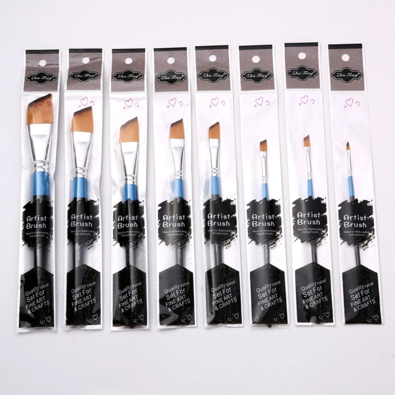Hand-Painted Nylon Hair Artist Paintbrush for Acrylic and Watercolor, Fine Tip Detail Brush F19E