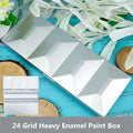 Heavy Enamel, Dustproof and Moisturizing Solid Watercolor Palette 24 Grid Portable Art Paint Empty Box for Art Supplies