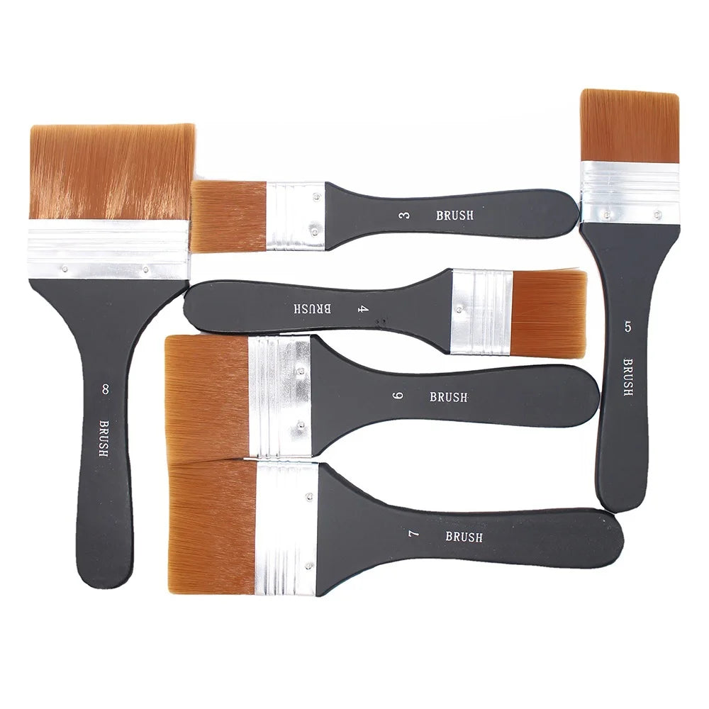 Watercolor Oil Art Paint Brush 7 Sizes Nylon Hair Painting Brushes Set Wood Handles Acrylic Paints Drawing Brush Tools