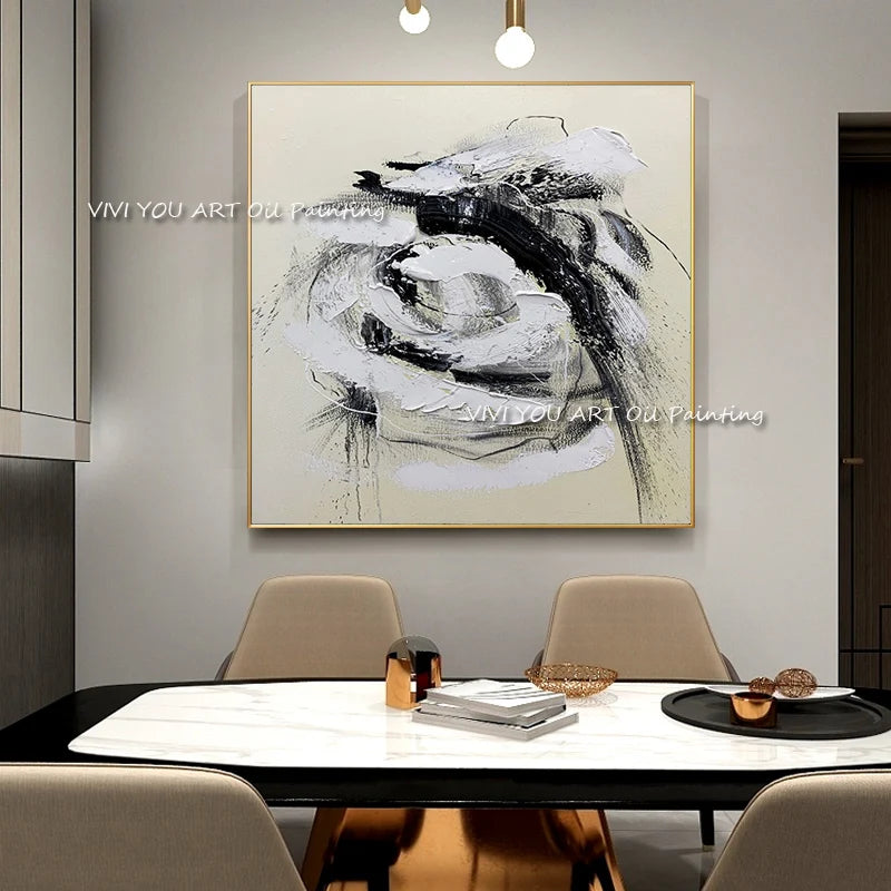 Hot Selling Aritist 100% Handmade Thick Oil Painting Large Abstract Canvas Art Oil Painting for Living Room Wall
