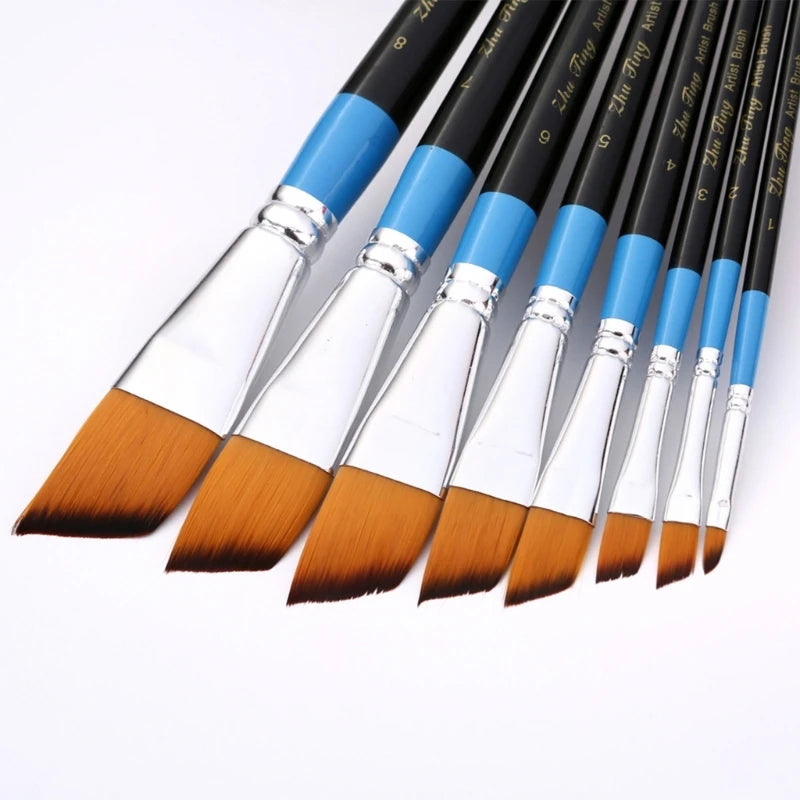 Hand-Painted Nylon Hair Artist Paintbrush for Acrylic and Watercolor, Fine Tip Detail Brush F19E