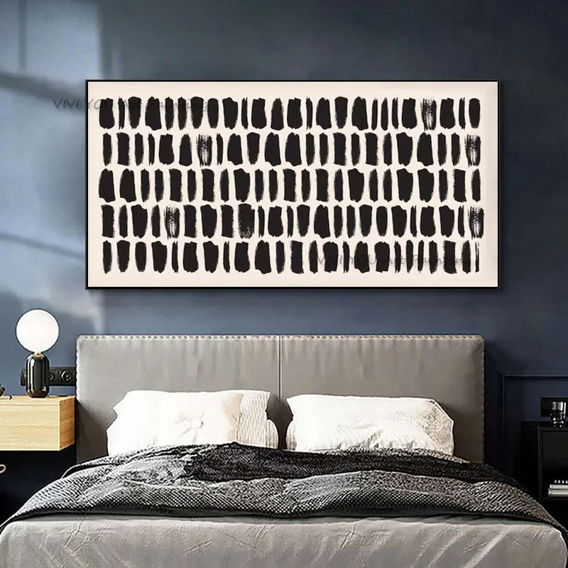 100% Handpainted Black and White Oil Painting Abstract Textured Acrylic Art Hot Selling Wall Showpieces Canvas for Living Room