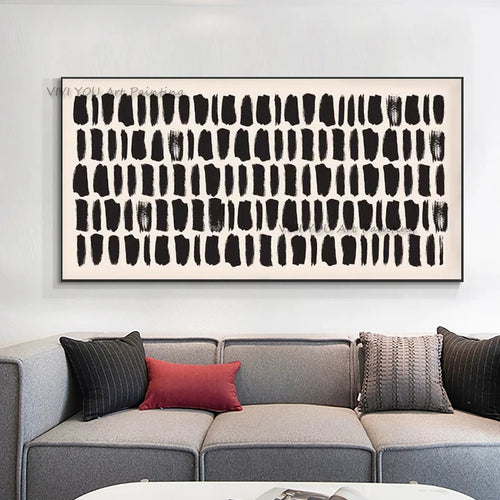 100% Handpainted Black and White Oil Painting Abstract Textured Acrylic Art Hot Selling Wall Showpieces Canvas for Living Room