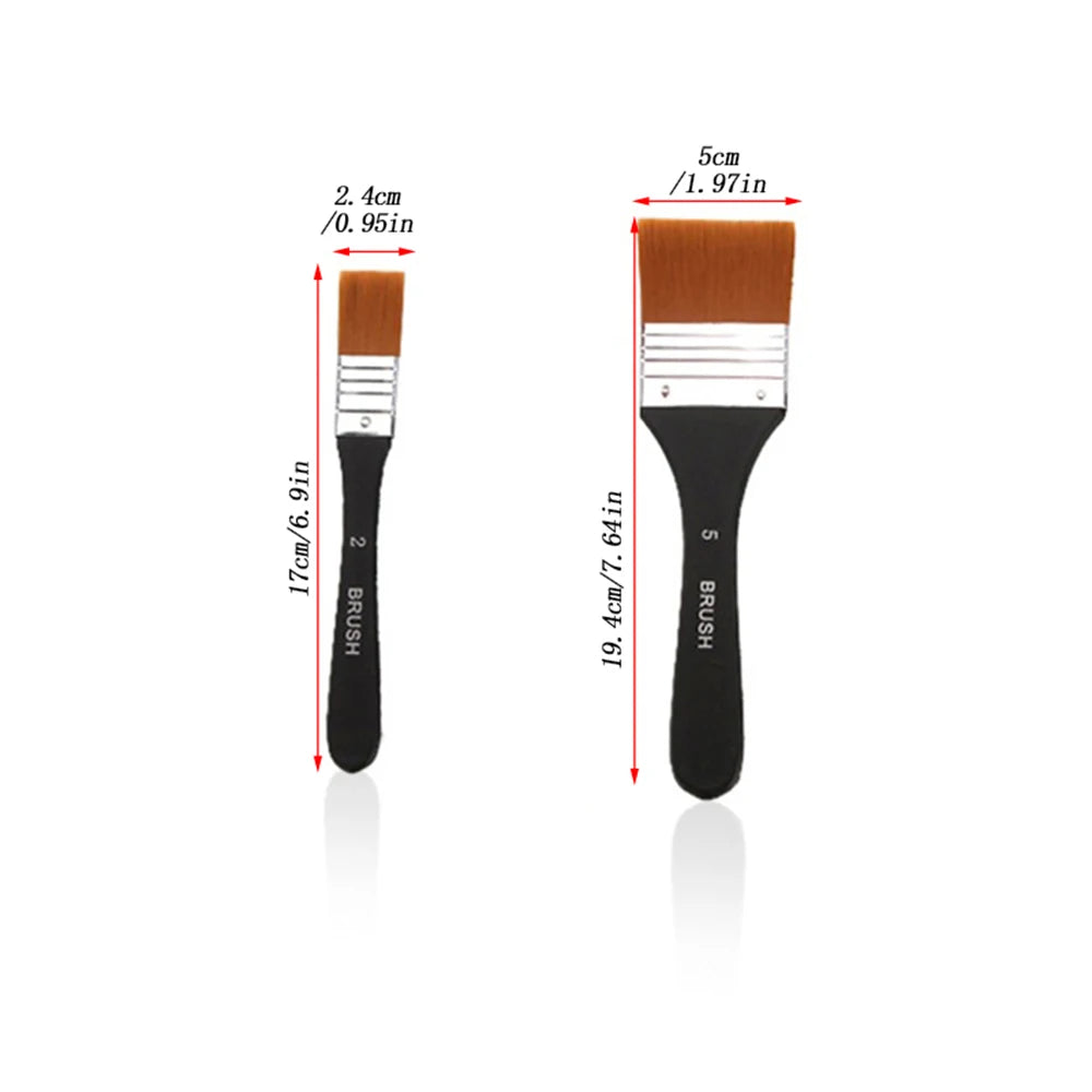 Watercolor Oil Art Paint Brush 7 Sizes Nylon Hair Painting Brushes Set Wood Handles Acrylic Paints Drawing Brush Tools