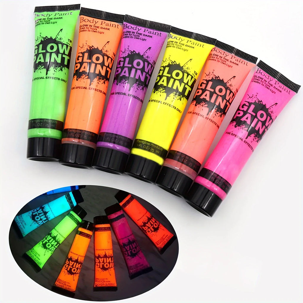 Neon Fluorescent Face and Body Art Paint for Festivals, Halloween, and Cosplay - UV Glow Makeup for Kids