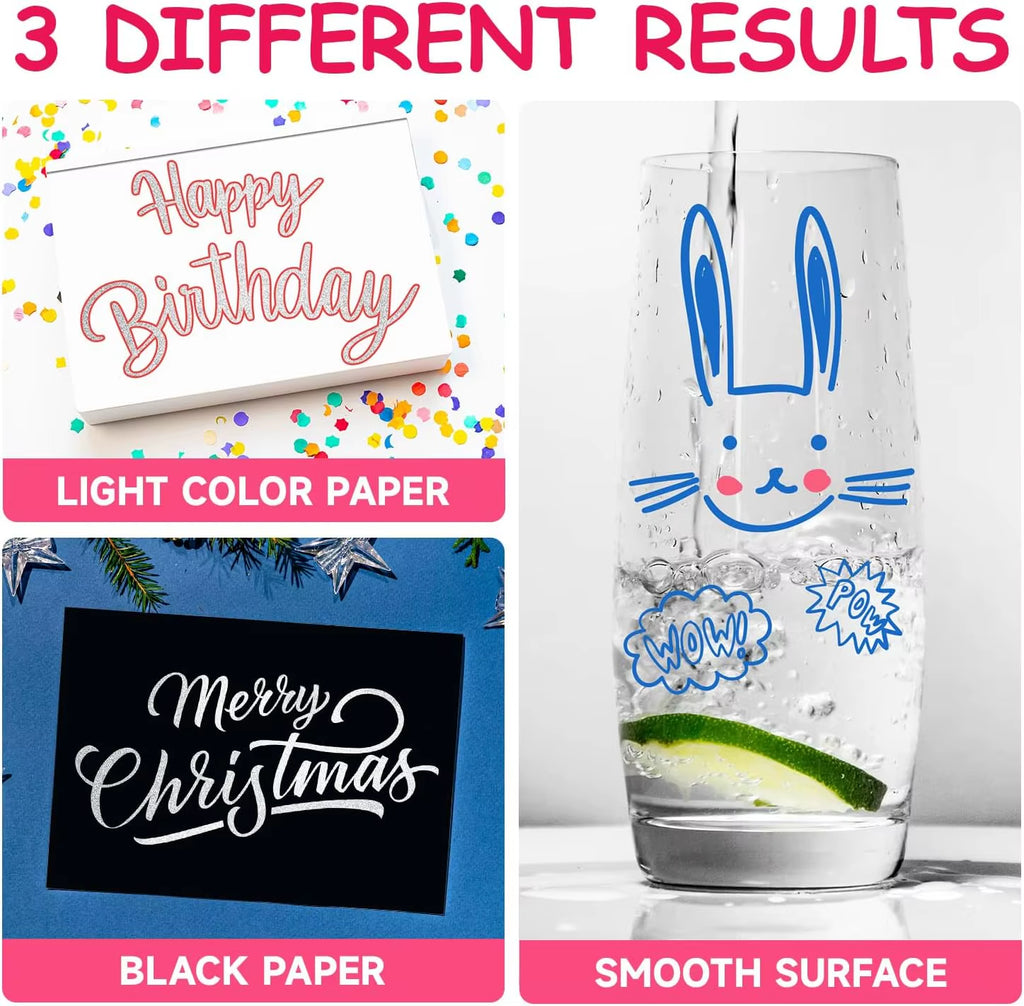 12 Colors Shimmer Metallic Glitter Markers Outline Art Pen