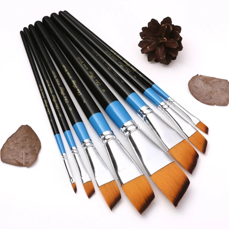 Hand-Painted Nylon Hair Artist Paintbrush for Acrylic and Watercolor, Fine Tip Detail Brush F19E
