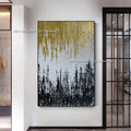 The Art Hand Painted Oil Paintings on Canvas Gold Foil Abstract Creative Painting Wall Picture for Living Room Home Decor Art