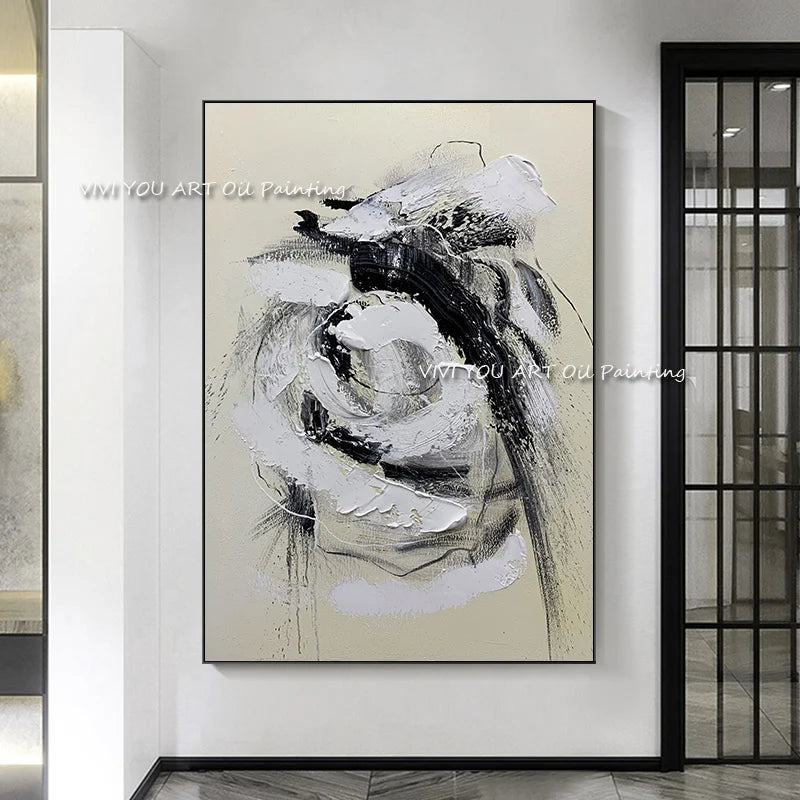 Hot Selling Aritist 100% Handmade Thick Oil Painting Large Abstract Canvas Art Oil Painting for Living Room Wall