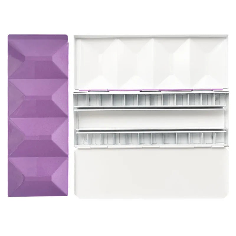 Heavy Enamel, Dustproof and Moisturizing Solid Watercolor Palette 24 Grid Portable Art Paint Empty Box for Art Supplies