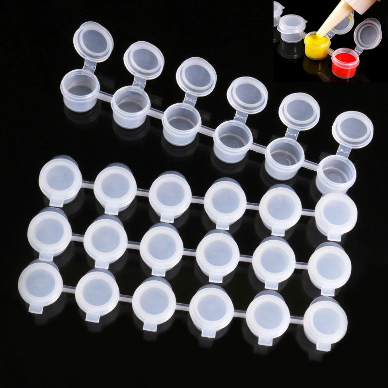 30Pcs Empty Joint Pigment Box Watercolour Oil Paint Acrylic Plastic Boxes Fine Art Paint Dispenser Boxes 2Ml
