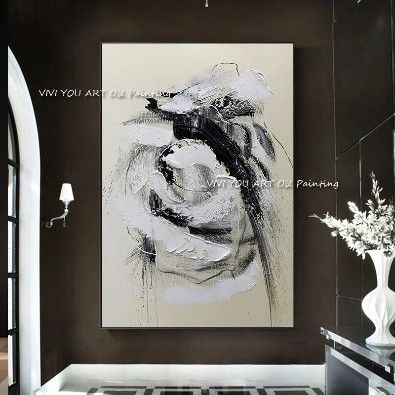 Hot Selling Aritist 100% Handmade Thick Oil Painting Large Abstract Canvas Art Oil Painting for Living Room Wall