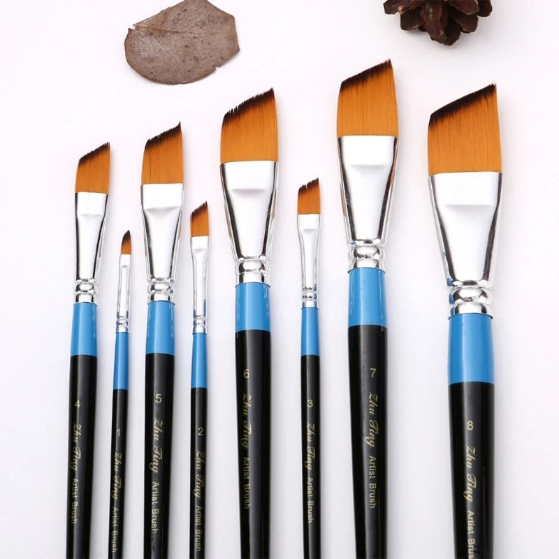 Hand-Painted Nylon Hair Artist Paintbrush for Acrylic and Watercolor, Fine Tip Detail Brush F19E