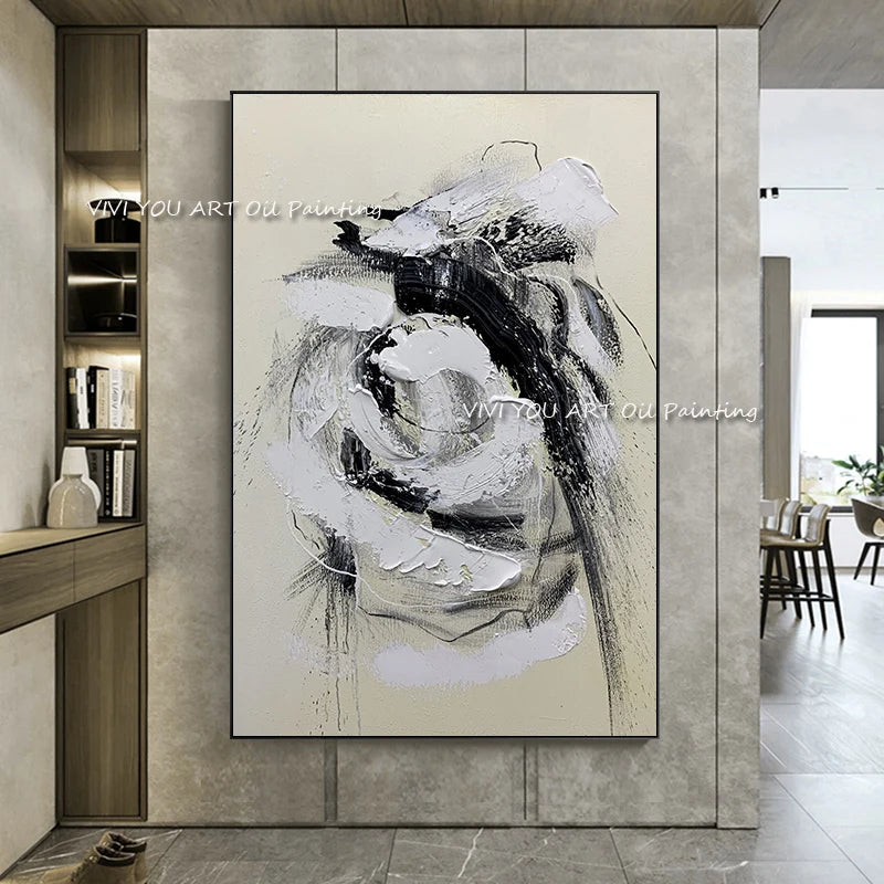 Hot Selling Aritist 100% Handmade Thick Oil Painting Large Abstract Canvas Art Oil Painting for Living Room Wall